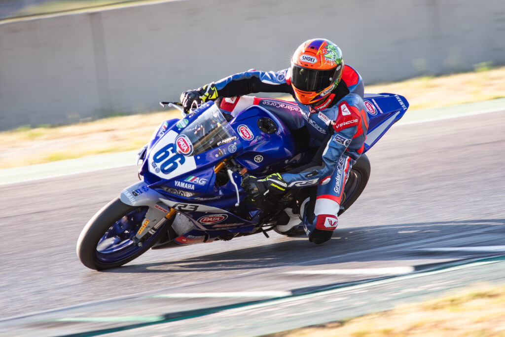 Leonardo Soro in a moto racing competition